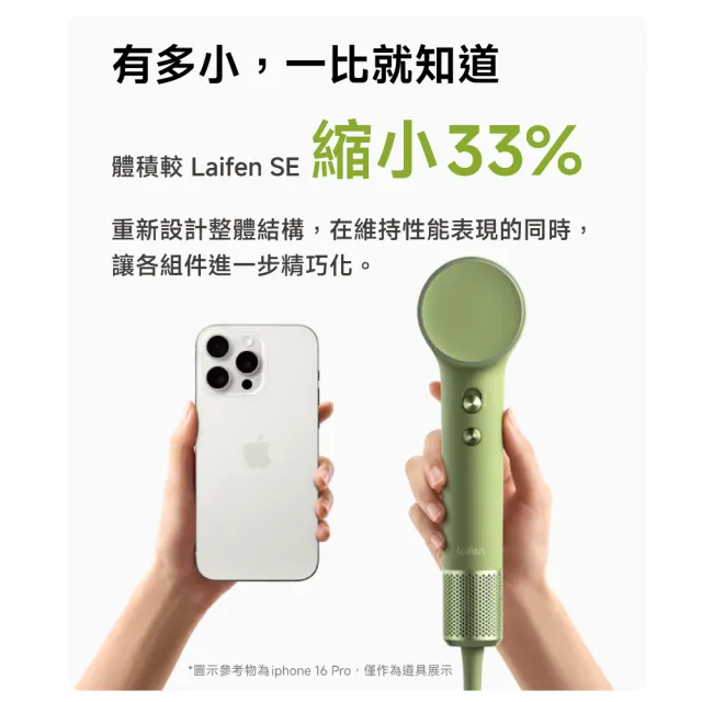 【Laifen 徠芬】組合↘↘｜MINI 299g 高速負離子吹風機(雙配件組)+几素 Life7摺疊式 手持 掛脖風扇