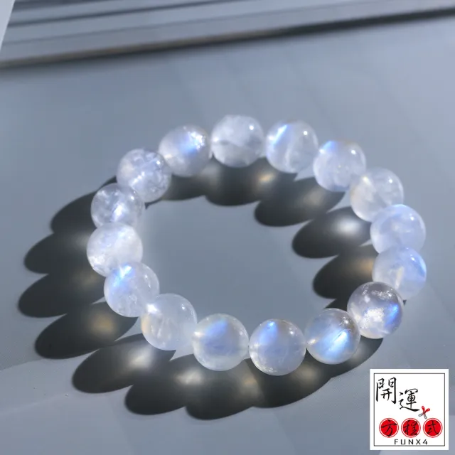 【開運方程式】斯里蘭卡月光石手珠12mm(湛藍等級月光石水晶)