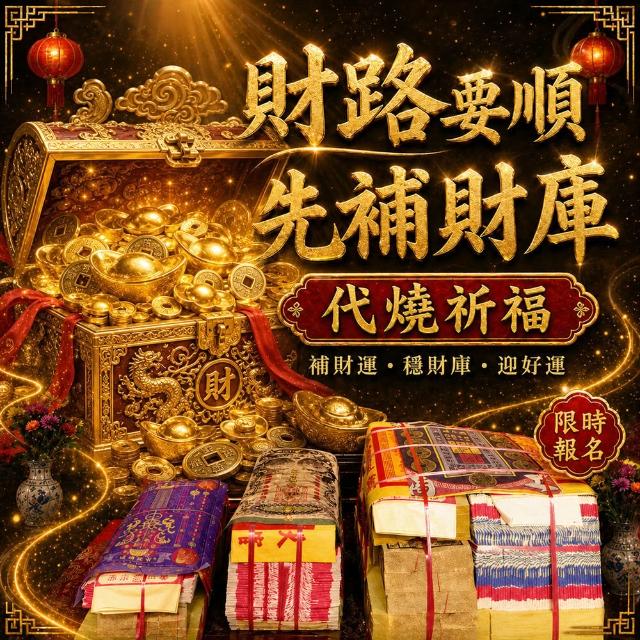 【財神小舖】財神補財庫 代燒 三官補庫金 正財偏財(高CP招財組  高雄進寶財神廟 財庫漏洞 招財 開運)