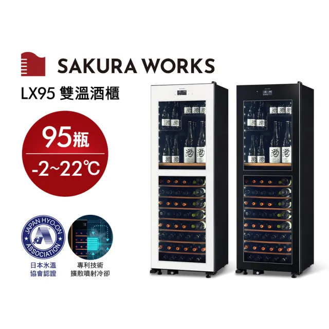 【SAKURA WORKS】Sakura Works LX95 -2℃ 雙溫酒櫃 (日本銷售冠軍 分層分溫 -2度-22度)