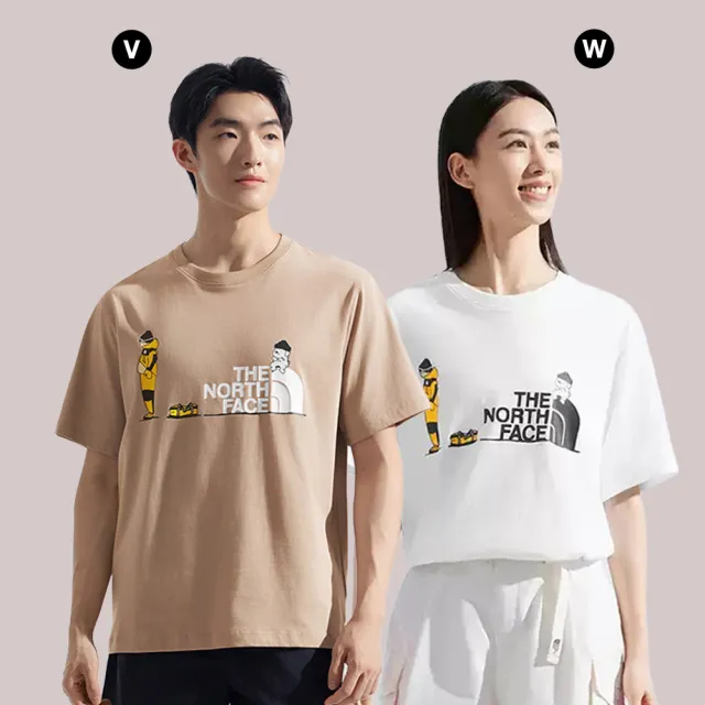 【The North Face】MOMO獨家款｜北面男女款純棉吸濕排汗印花短袖T恤 (多款任選)