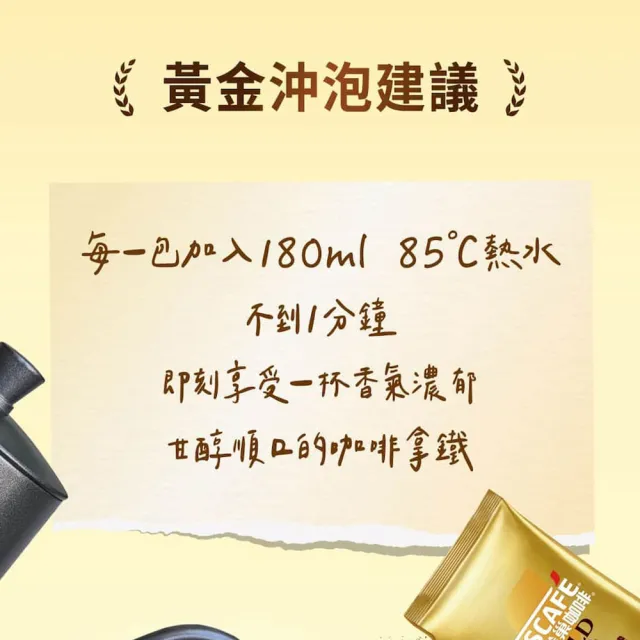【NESCAFE 雀巢咖啡】金牌咖啡三合一拿鐵48入/盒(新上市)