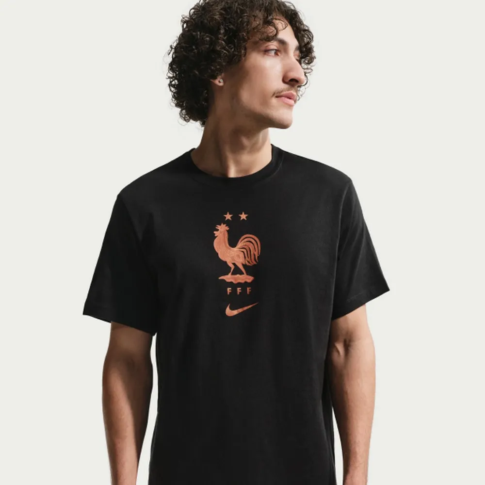 【NIKE 耐吉】短袖上衣 男 FFF M NK CREST TEE T恤 足球 世界盃 法國隊 黑 (IH2181010)