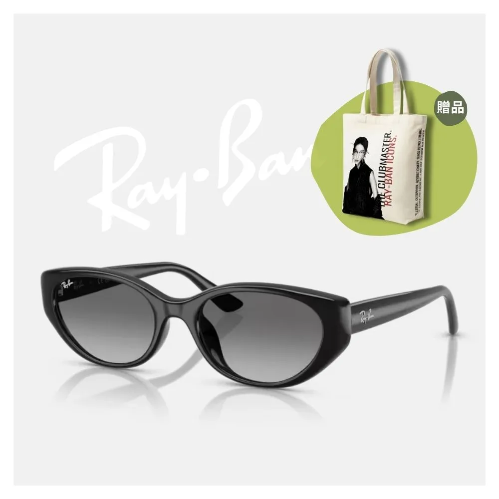 【RayBan 雷朋】復古潮流貓眼膠框漸層太陽眼鏡(RB4457D-667711 55mm)