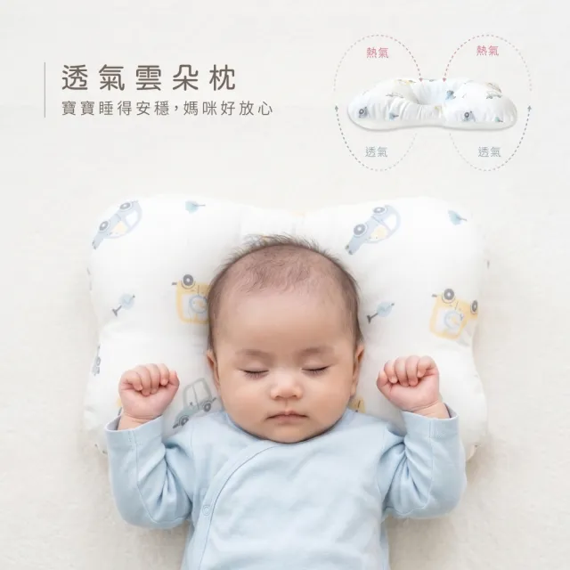 【PUKU 藍色企鵝】雲朵抱抱晚安新生彌月禮盒(台灣製雲朵枕+包巾+薄被+樂豆玩偶)