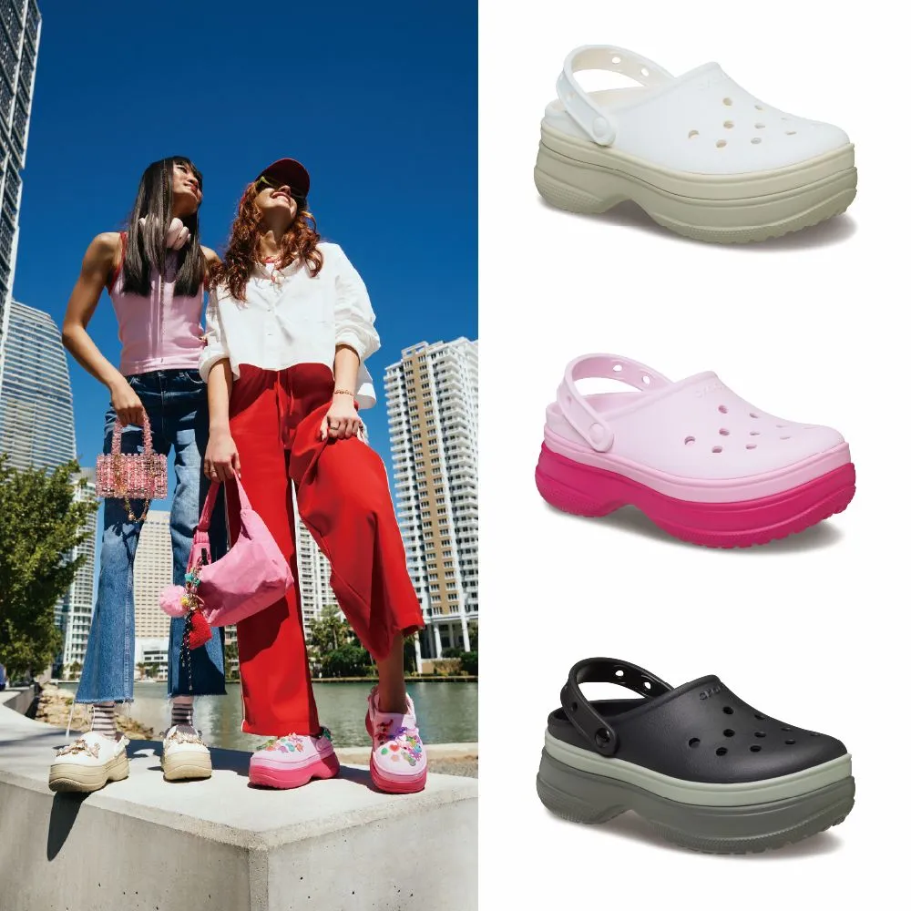 【Crocs】中性鞋 經典堆堆洞洞鞋 Stacked Clog克駱格(211355-001/211355-0WV)