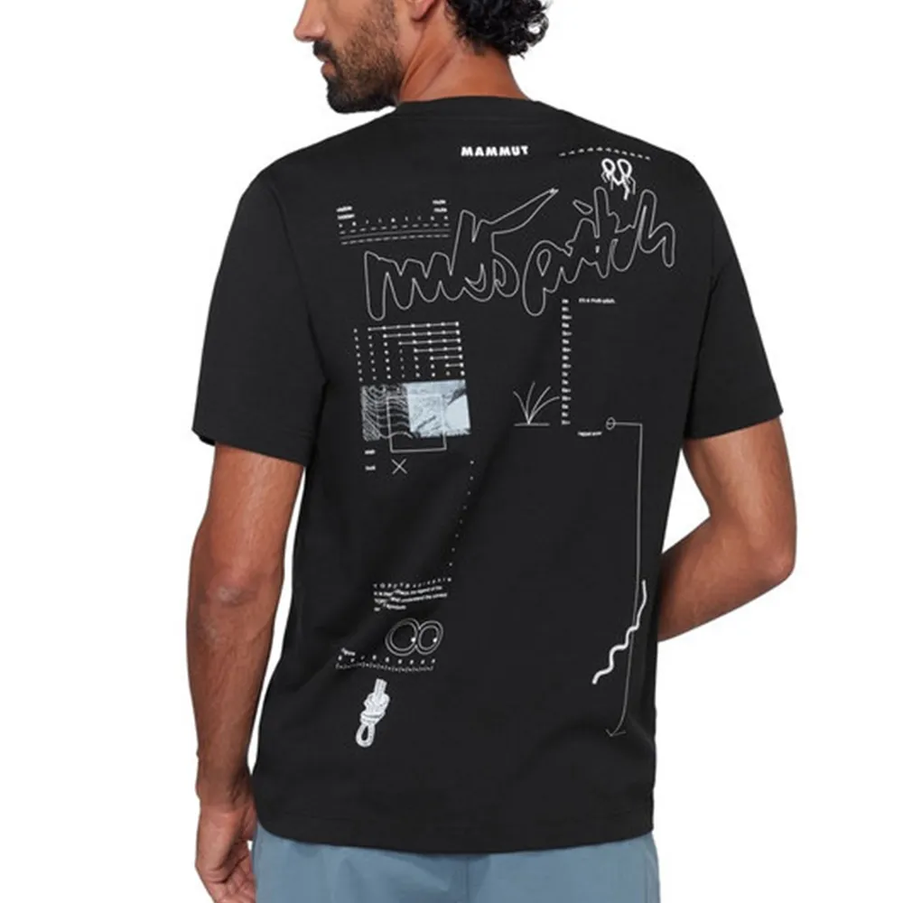 【Mammut 長毛象】Mammut Base T-Shirt AF Multi-Pitch 有機棉短袖T恤 黑色 男款 #1017-07550