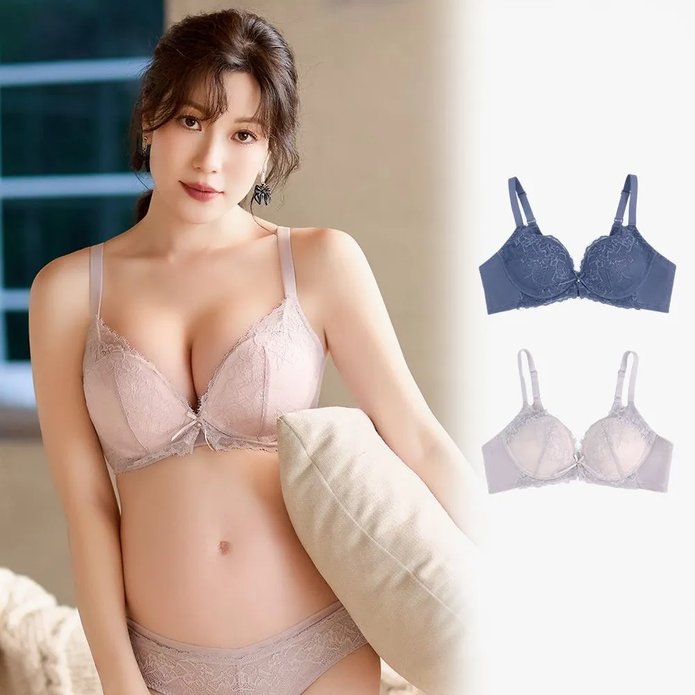 【myBRA】無邊綻放｜美波集中無鋼圈內衣（粉紫）
