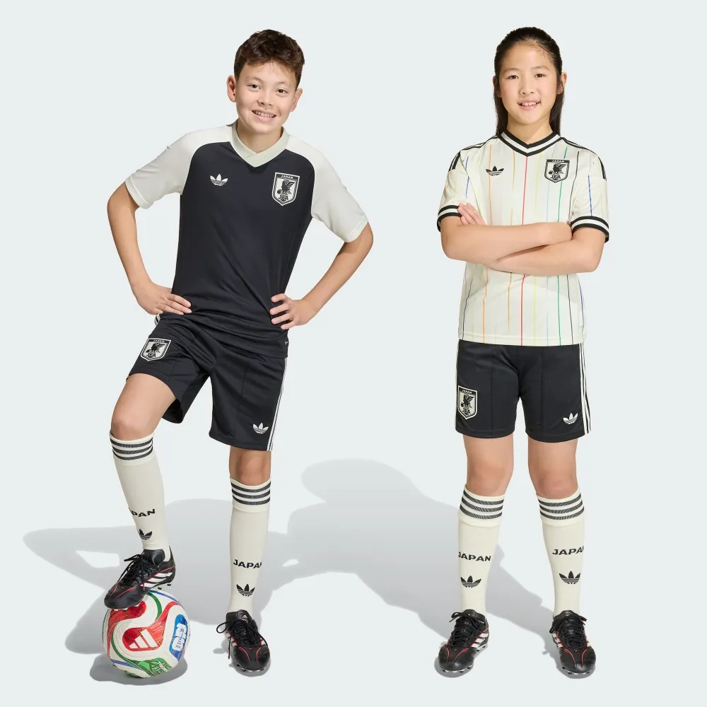 【adidas 愛迪達】世界盃 日本 客場運動短褲 吸濕排汗 童裝 JZ9702