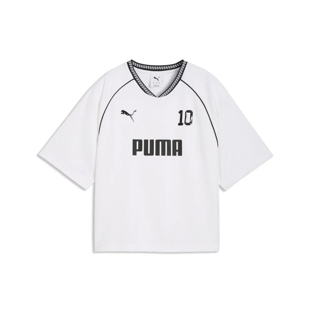 【PUMA】基本系列PUMA SPORT 寬鬆足球風短袖T恤 女性 69186002 短t 白色