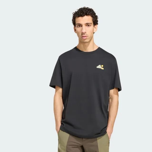 【adidas 愛迪達】短袖上衣 男 M CAMPER G T 黑 KS2518