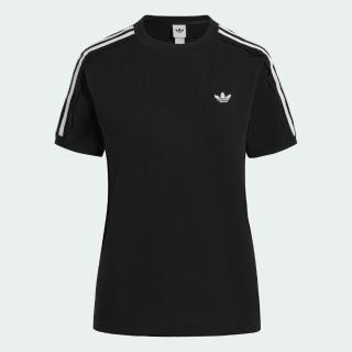 【adidas 愛迪達】短袖上衣 女 訓練 慢跑 三葉草 LACE 3S TEE 黑 LG4263