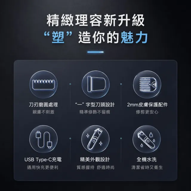 【SAMPO 聲寶】男士電動修毛刀/體毛刀/除毛刀/修鬢角刀(EB-Z2211WL)