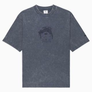 【PUMA】短袖上衣 男 女 中性 亞規 MSC Washed 藍 63898697