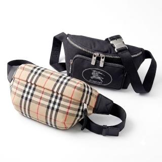 【BURBERRY 巴寶莉】Vintage中型 / Orkney戰馬反光砂 胸肩背/腰包(2款可選)