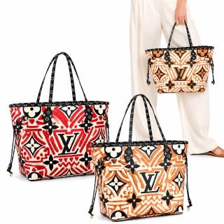 【Louis Vuitton 路易威登】Louis Vuitton Neverfull MM 帆布印花塗鴉幾何托特包(任選)