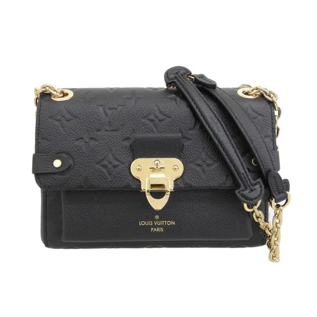【Louis Vuitton 路易威登】M44550 VAVIN BB 經典LOGO壓紋皮革鏈帶條包(黑色)
