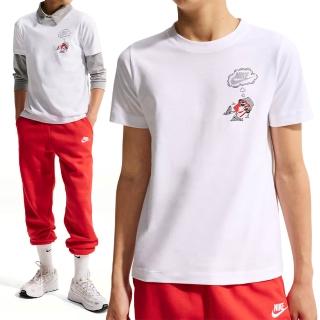 【NIKE 耐吉】K Nsw Tee Boxy 3 大童 童裝 白色 印花 T恤 運動 休閒 短袖 IV5608-100