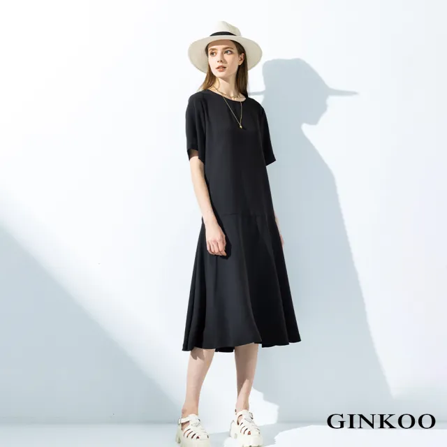 【GINKOO 俊克】下擺剪接寬鬆長洋裝