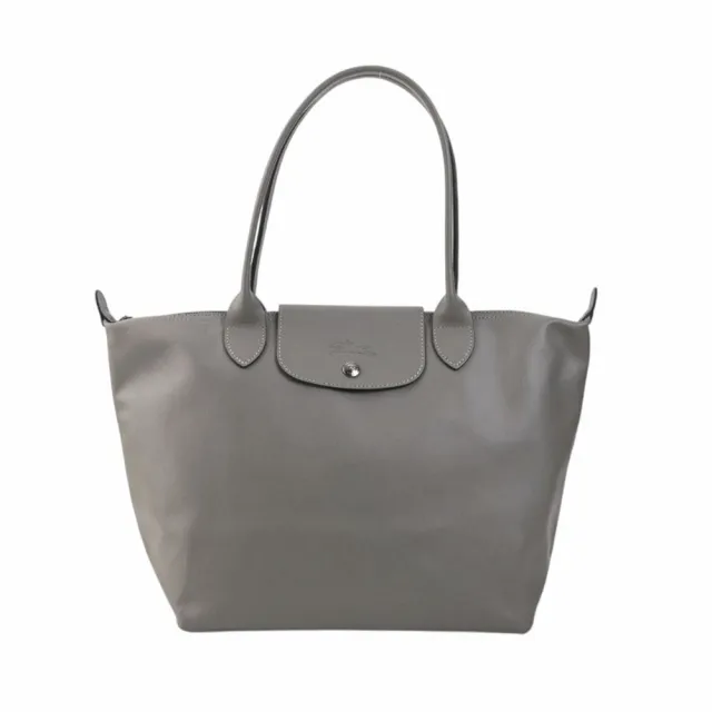 【LONGCHAMP】Le Pliage Xtra 牛皮革側肩包(斑鳩灰)M