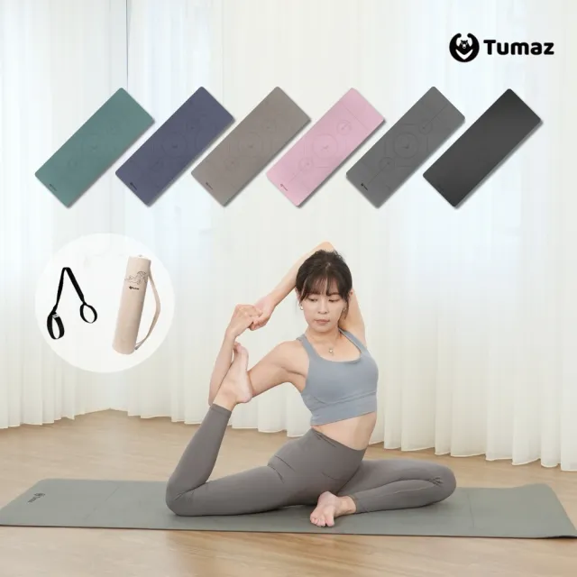 【Tumaz 月熊】5mm PU天然橡膠瑜珈墊 附帆布背袋、背帶(升級耐磨)