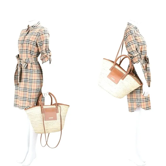 【JACQUEMUS】Le panier Soli 小牛皮棕櫚葉手提 肩背草編包-2色可選 法國精品 小眾精品