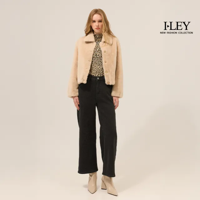 【ILEY 伊蕾】仿麂皮內裡皮草外套(杏；M-XL；1254614604)