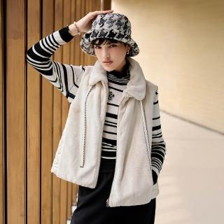 【ILEY 伊蕾】菱格紋鋪棉拼接雙面穿背心(白；M-XL；1254383203)