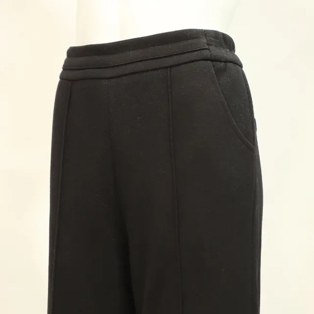 【ILEY 伊蕾】厚磅縲縈毛呢寬直筒褲(黑；M-2L；1254316549)