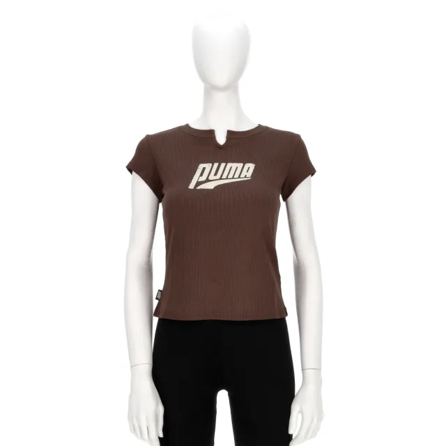 【PUMA】流行系列 Direct Brief 女款 棕色 亞規 Logo T恤 運動 休閒 短袖 63860790