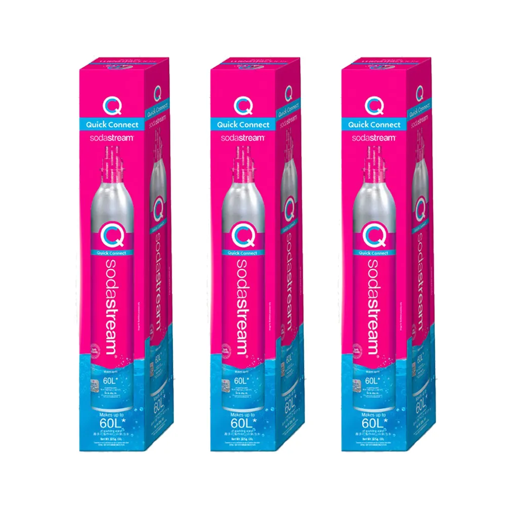 【Sodastream】CO2全新快扣鋼瓶425g-3入組(僅適用快扣機種)
