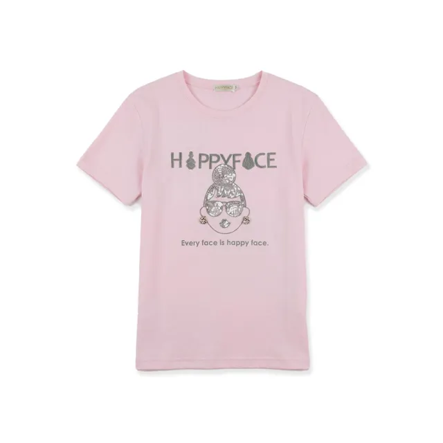 【HAPPYFACE】怪甜心EMMA IP T恤 ☆側邊開叉上衣 時尚好搭配 粉(F29283)