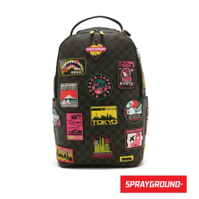 【SPRAYGROUND】全球大亨賽博龐克熊大容量後背包(黑色)