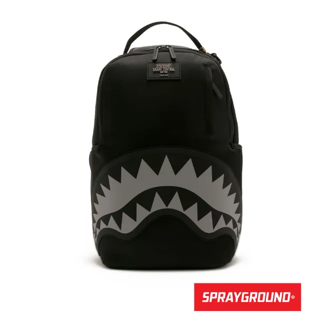 【SPRAYGROUND】單色漸層鋸齒鯊大容量後背包(黑色)