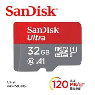 【SanDisk 晟碟】全新升級版 32GB Ultra microSDHC UHS-I A1 記憶卡(120MB/s 原廠10年保固)