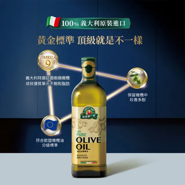 【得意的一天】頂級初榨橄欖油500mlx3瓶(國際名廚鄭智善代言/酸度小於0.5優於歐盟標準)