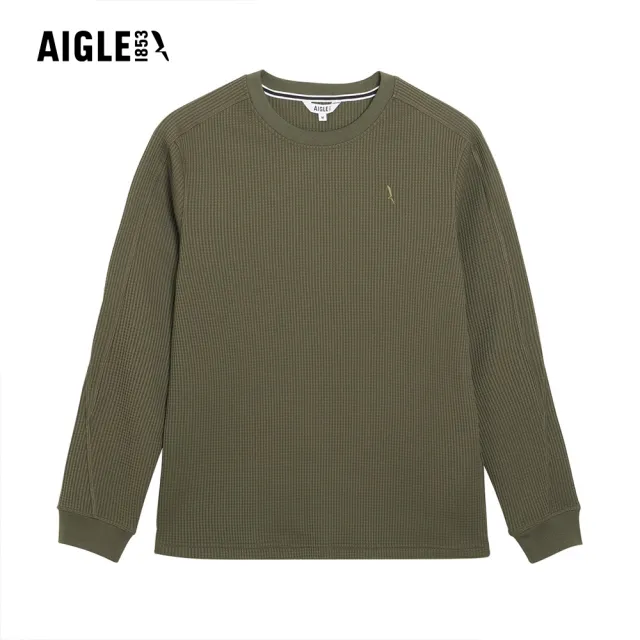 【AIGLE】男 抗UV長袖T恤｜AG-5A139A080 軍綠 (男裝 防曬 抗UV 長袖 長袖上衣 長袖T恤)
