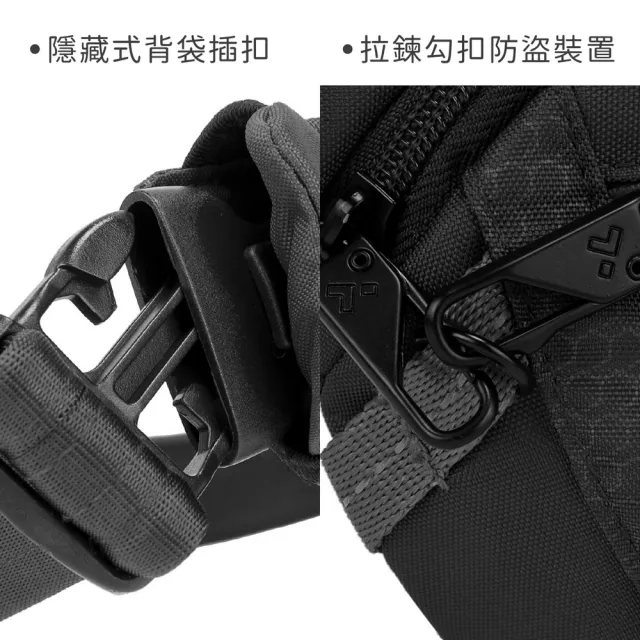 【Travelon】美國 RFID三層防盜腰包 黑0.5L / 隨身包 貼身包 RFID