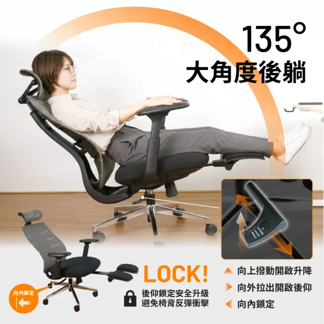 【ONE HOUSE】格拉斯人體工學電腦椅_X08 ｜4D扶手 高分子坐墊 S型透氣 (辦公椅 電競椅 升降椅 學習椅 會議)