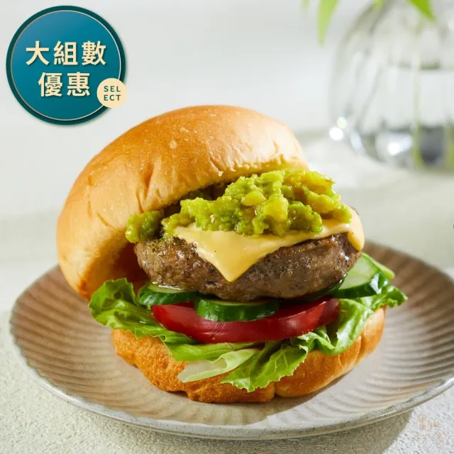 【里山十二食】台灣牛經典美式漢堡排-60片組(100g±10%/單片真空包裝 6片/包)