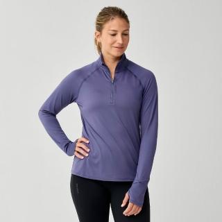 【BROOKS】女 Dash 奔跑半拉鏈長袖上衣 3.0 暮夜藍 (221733517)