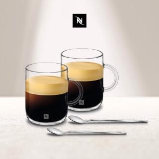 【Nespresso】VERTUO 馬克咖啡杯組 小(內含2只強化玻璃咖啡杯及2只咖啡匙 390ml)