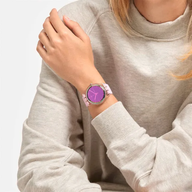【SWATCH】POLAROSE 經典手錶/太陽光譜折射錶盤/男錶/女錶/瑞士製造 SUOK710(41mm)