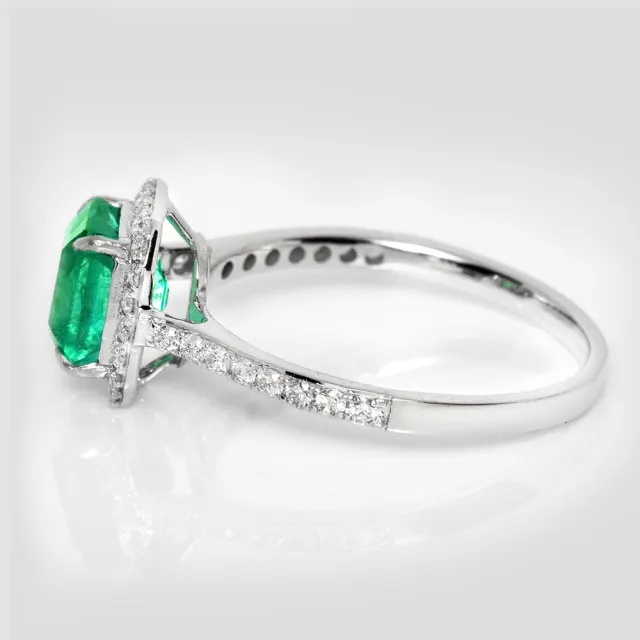 【似曾國際珠寶】庫存出清價 現貨 IGI 18K白金 1.49克拉 Emerald Cut 天然哥倫比亞祖母綠戒指