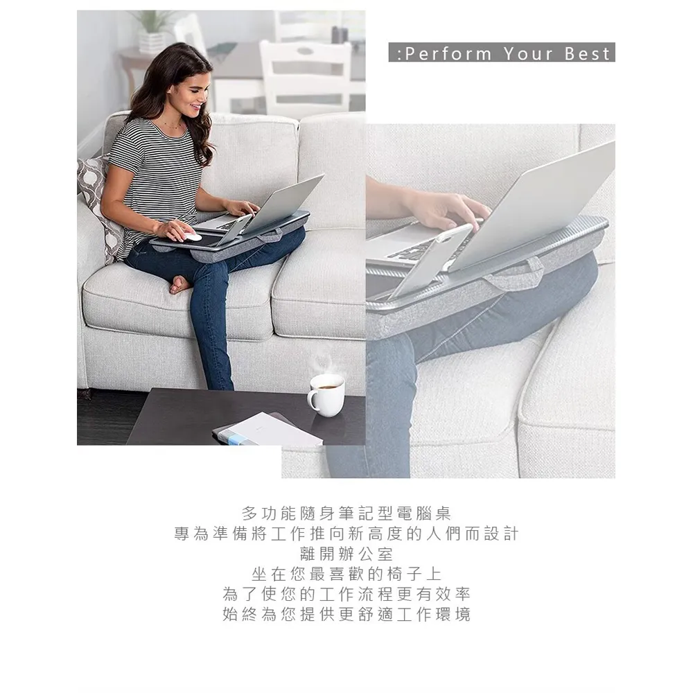 【LapDesk】碳纖維膜沙發軟墊膝上電腦桌(筆電桌膝上桌床邊電腦桌懶人電腦桌)