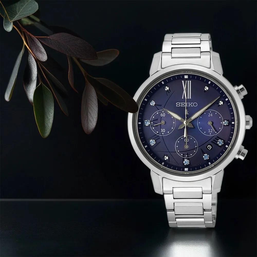 【SEIKO 精工】LUKIA 廣告推薦款 太陽能三眼計時女錶 送禮 禮物 推薦(SSC921J1/V175-0FC0B)