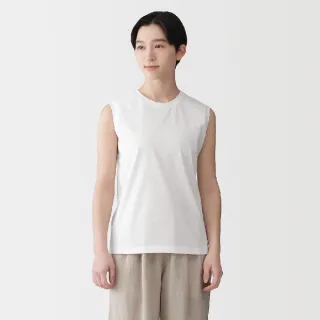 【MUJI 無印良品】女天竺無袖T恤(白色/灰色/黑色/磚紅)