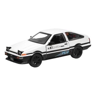 【KIDMATE】1:37 CCA合金車 Toyota AE86白(燈光效果 車門可開 迴力車模型玩具車)