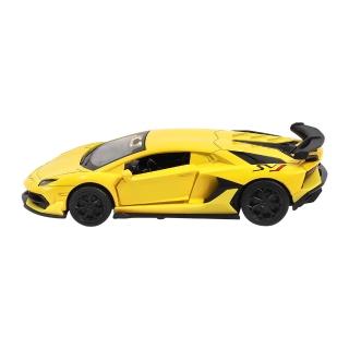 【KIDMATE】1:39 CCA合金車Lamborghini Aventador SVJ黃(兩邊車門可開 迴力車模型玩具車)