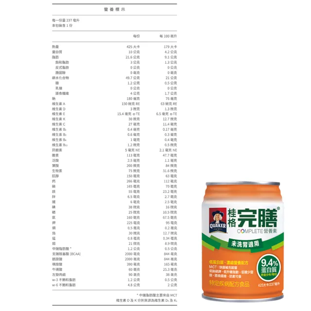 【桂格完膳】未洗腎適用完膳營養素 2箱組(24罐/箱 低GI 低蛋白)
